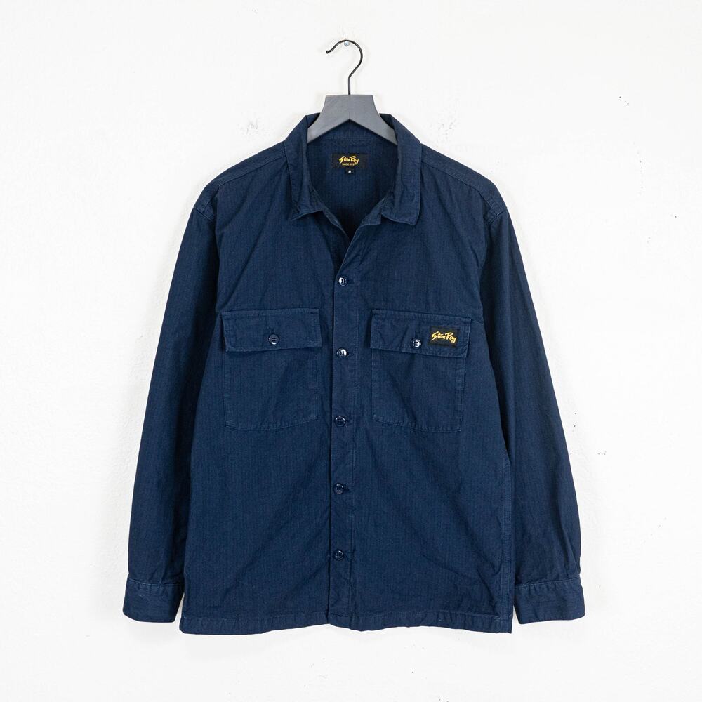 Stan Ray Men's CPO Shirt Navy Ripstop Cotton size Medium
